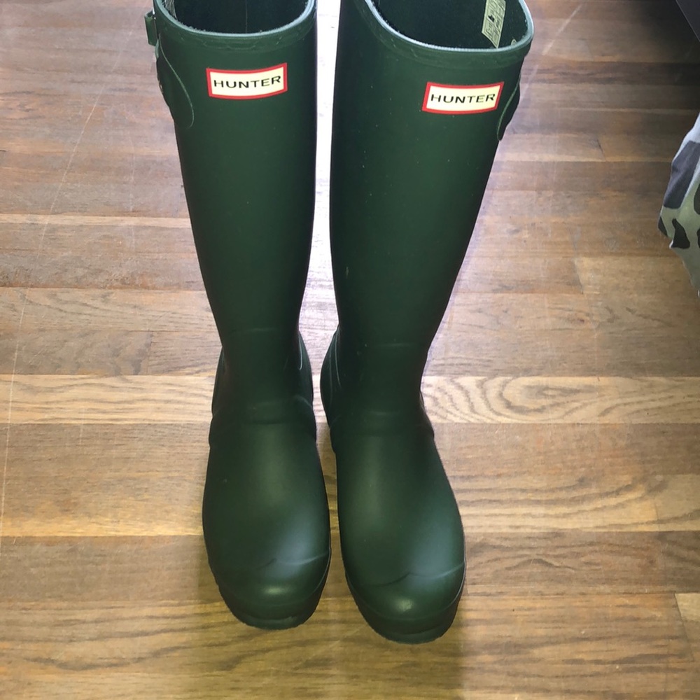 Hunter green, tall Hunter Boots